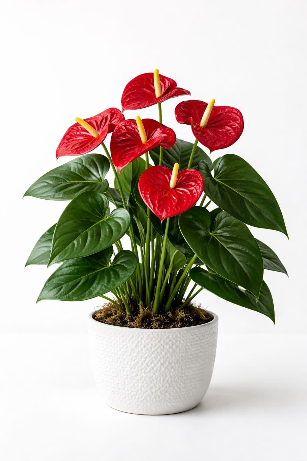 עציץ אנטוריום אדום